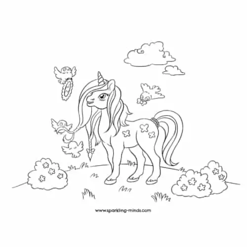 unicorn coloring page image