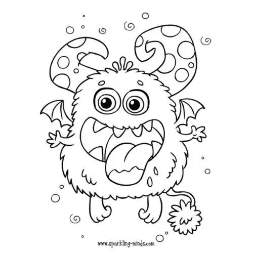 cute monster coloring page
